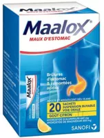 Maalox Maux D'estomac, Suspension Buvable Citron 20 Sachets à Le Teich